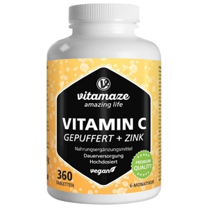 vitamaze VITAMIN C gepuffert + ZINK 360 St Tabletten Produktbild