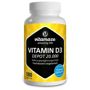 vitamaze VITAMIN D3 20.000 I.E. Depot hochdosiert 180 St Tabletten Produktbild