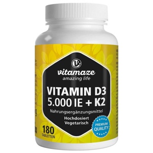 vitamaze VITAMIN D3 5000 I.E. K2 180 St Tabletten Produktbild