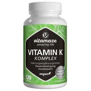 vitamaze VITAMIN K1+K2 Komplex hochdosiert 120 St Kapseln Produktbild