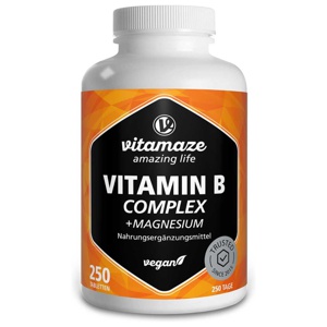 Vitamin B Complex + Magnesium + 8 B-Vitamine Tabletten Produktbild