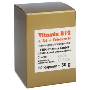 VITAMIN B12+B6+Folsäure Komplex N Kapseln Produktbild