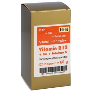 VITAMIN B12+B6+Folsäure Komplex N Kapseln Produktbild