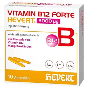 VITAMIN B12 FORTE Hevert 3000 μg Inj.-Lsg.Amp. Produktbild