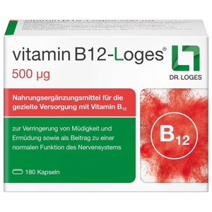vitamin B12-Loges 500 Mikrogramm 180 St Kapseln Produktbild