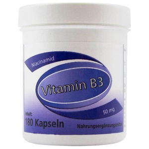 Vitamin B3 Niacinamid 50 mg Gerimed Kapseln, 180 St Kapseln Produktbild
