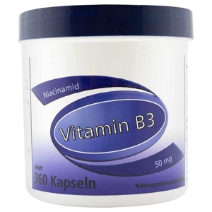 Vitamin B3 Niacinamid 50 mg Gerimed Kapseln, 360 St Kapseln Produktbild
