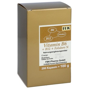 Vitamin B6 + B12 + Folsäure N Kapseln, 200 St Kapseln Produktbild