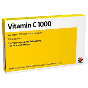 Vitamin C 1000 mg Tabletten, 20 St Filmtabletten Produktbild
