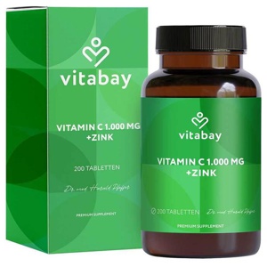 Vitamin C 1000 mg + Zink 10 mg vegan hochdosierte Tabletten, 200 St Tabletten Produktbild
