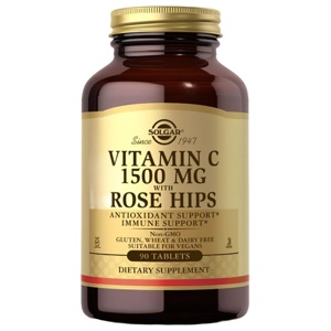 Vitamin C 1500 mg mit Hagebutten 90 Tabletten Solgar Produktbild