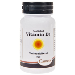 Camette Vitamin D3 30 mcg - 180 tab. produktbillede