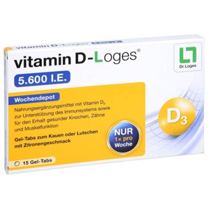 vitamin D-Loges 5.600 I.E. 15 St Kautabletten Produktbild