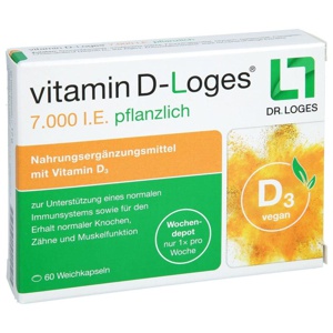 vitamin D-Loges 7.000 I.E. pflanzlich 60 St Weichkapseln Produktbild