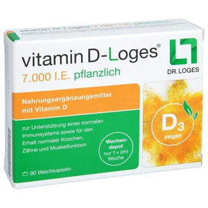 vitamin D-Loges 7.000 I.E pflanzlich 90 St Weichkapseln Produktbild