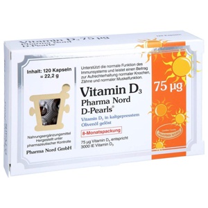 VITAMIN D3 75 μg Pharma Nord D-Pearls Kapseln Produktbild