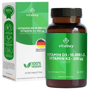 VITAMIN D3 DEPOT 10.000 I.E.+Vitamin K2 200 μg Tab Produktbild