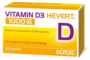 Vitamin D3 Hevert 1000 I.E. Tabletten, 200 St Tabletten Produktbild