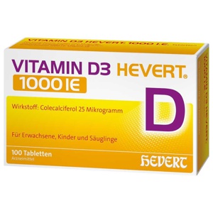 Vitamin D3 Hevert 1000 I.E. Tabletten, 100 St Tabletten Produktbild