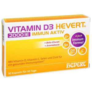 VITAMIN D3 HEVERT 2000IE IMMUN AKTIV 30 St Kapseln Produktbild