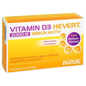VITAMIN D3 HEVERT 2000IE IMMUN AKTIV 60 St Kapseln Produktbild