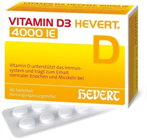 VITAMIN D3 HEVERT 4000 I.E. Tabletten 90 St, 18 g Produktbild