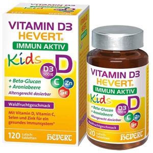 VITAMIN D3 HEVERT IMMUN AKTIV Kids 120 St Lutschtabletten Produktbild