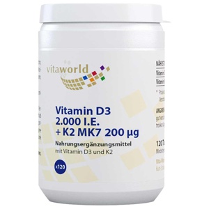 VITAMIN D3+K2 2000 I.E./200 μg Tabletten Produktbild
