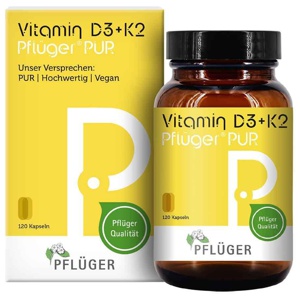 VITAMIN D3+K2 Pflüger PUR 1.000 I.E./75 μg Kapseln Produktbild