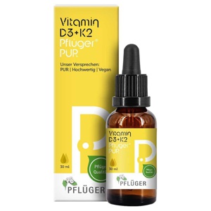 VITAMIN D3+K2 Pflüger PUR 500 I.E./25 μg Tropfen Produktbild