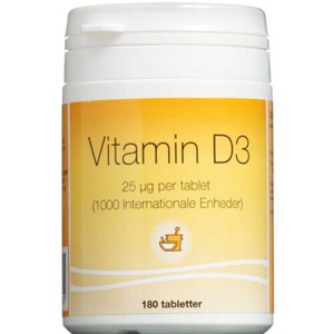 Vitamin D3 tabletter 25 mikg 180 stk. produktbillede