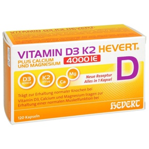 VITAMIN D3 K2 HEVERT 4000IE 120 St Kapseln Produktbild