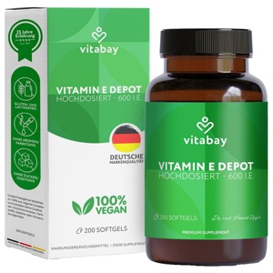 Vitamin E 600 I.E. Depot vegan hochdosiert Weichk. Produktbild