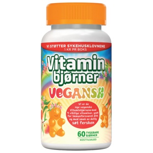 Vitaminbjørner tyggetabletter med bringebærsmak 60 stk produktbilde