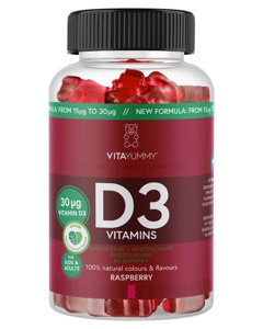 VitaYummy D3 Vitamins Raspberry 60 Gummies produktbillede