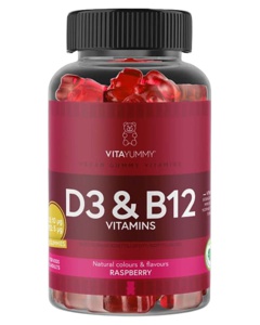Vitayummy D3 & B12 Raspberry 150 g 60 stk. Produktbild