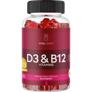 VitaYummy D3 & B12 Vitamins Raspberry 60 pcs (Limited Edition) produktbillede