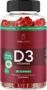 VitaYummy D3 (Raspberry) 90 gum. produktbillede