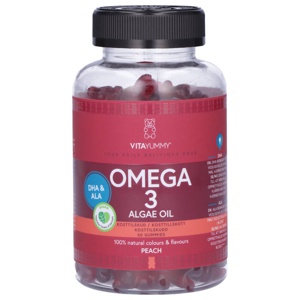 Vitayummy Omega 3 Algae Oil Peach 60 stk. Produktbild