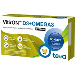 Vitiron D3+Omega3 Strong kapslid N60 toote pilt