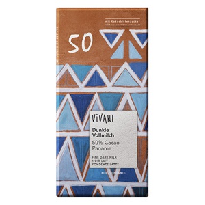 Vivani Chokolade 50% Mælk, Mørk Santo Domingo Økologisk   80 g produktbillede