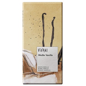 Vivani Chokolade Hvid M. Vanille Økologisk   80 g produktbillede