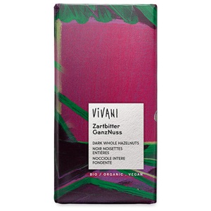 Vivani Chokolade Mørk M. Hel Nød Økologisk   100 g produktbillede