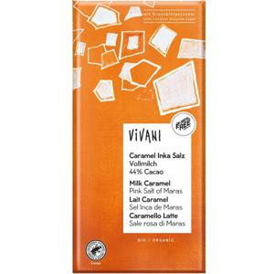 Vivani Ljus Choklad Karamell & Rosa Inkasalt 80g produkt bild