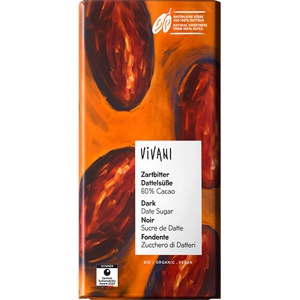 Vivani Mørk med Daddelsukker Økologisk   80 g produktbillede