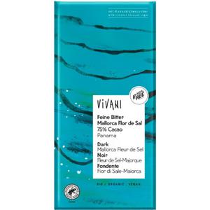 Mörk Vegansk Choklad Mallorca Fleur de Sel 75% 80g produkt bild