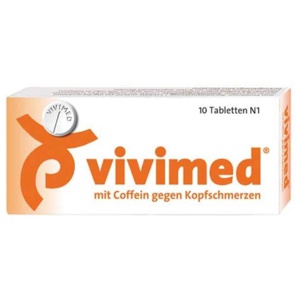 Vivimed® mit Coffein gegen Kopfschmerzen, Schmerztabletten mit Paracetamol, 10 St Tabletten Produktbild