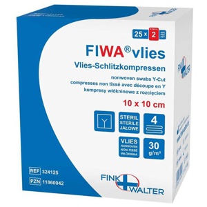 Vlies-Schlitzkompressen 10x10 cm steril 4fach, 25X2 St Kompressen Produktbild