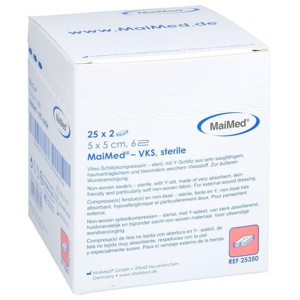 VLIES-SCHLITZKOMPRESSEN steril 5x5 cm 6fach Produktbild