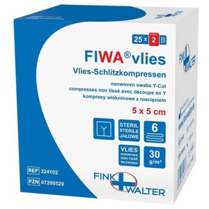 VLIES-SCHLITZKOMPRESSEN steril 5x5 cm 6fach Produktbild